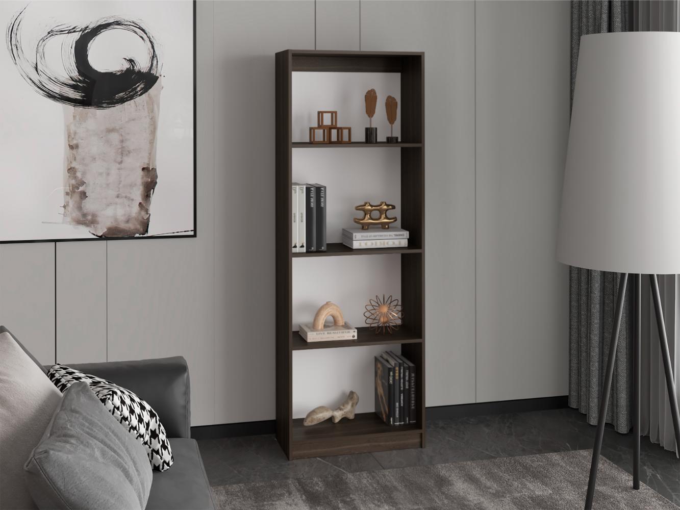 Biblioteca Home Estante E1, Milan y Blanco Duqueza, con Cuatro Entrepaños